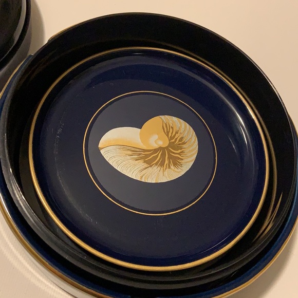 Otagiri Japan NAUTILUS Coaster Set & Ashtray AS IS - Picture 9 of 14